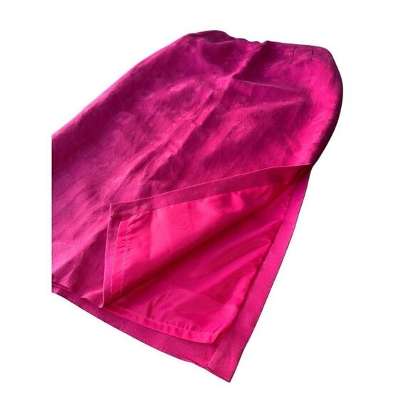 Vintage Maggie London Hot Pink Floral Print Midi Skirt - Picture 7 of 11